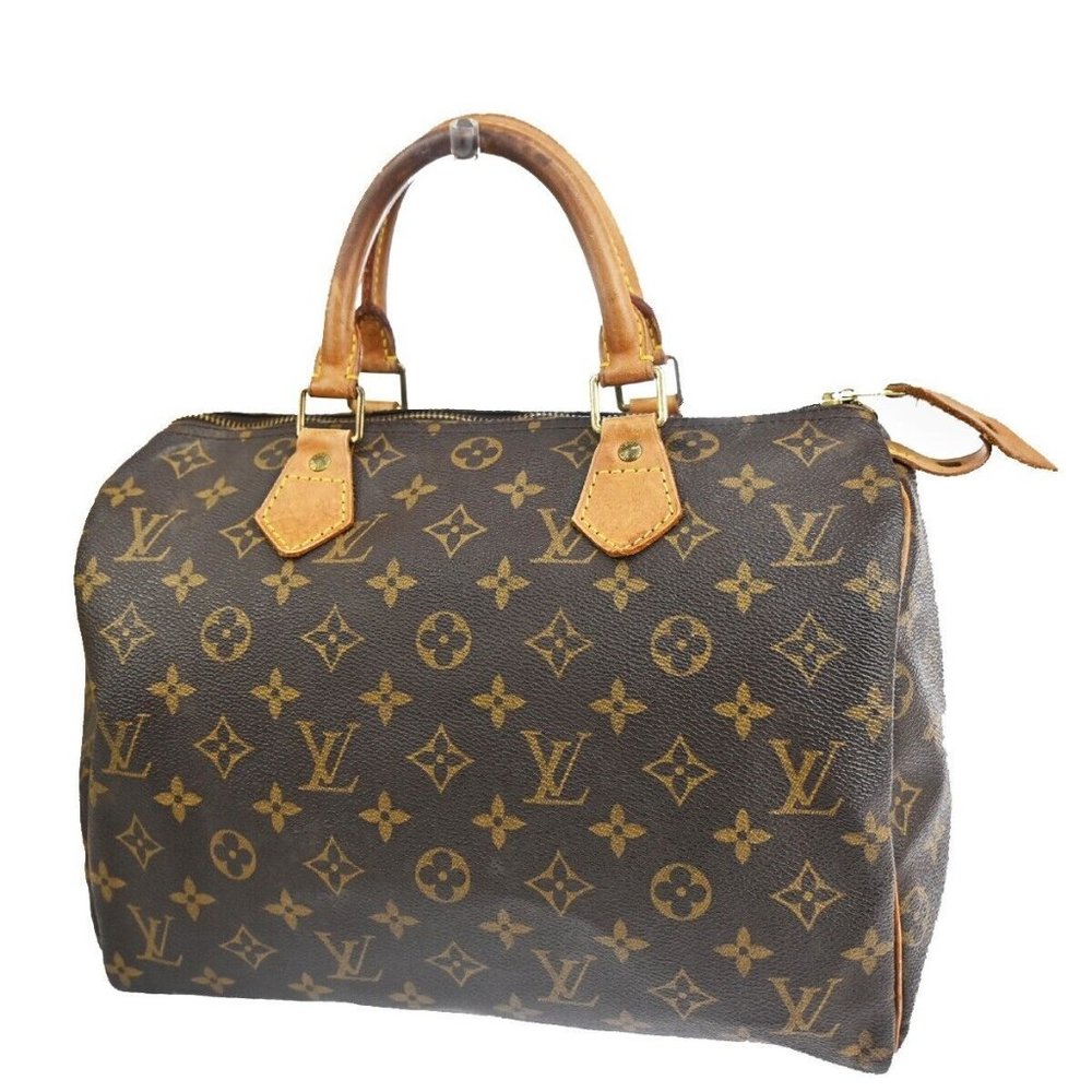 Authentic LOUIS VUITTON Speedy 30 Travel Hand Bag Monogram Leather Brown - Picture 13 of 16